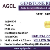 2.04 Ct. Yellow Sapphire from Ceylon (Sri Lanka) Scan Report