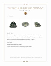 2.52 Ct. Green Sapphire from Madagascar Appraisal