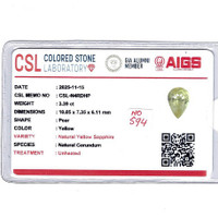 3.39 Ct. Yellow Sapphire from Ceylon (Sri Lanka) Scan Report