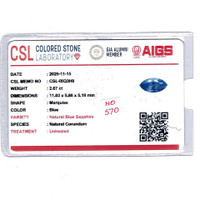 2.67 Ct. Blue Sapphire from Ceylon (Sri Lanka) Scan Report