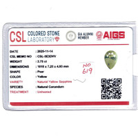 2.75 Ct. Yellow Sapphire from Ceylon (Sri Lanka) Scan Report