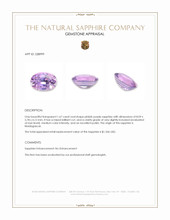 1.67 Ct. Pinkish Purple Sapphire from Madagascar Appraisal