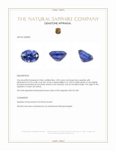 2.89 Ct. Blue Sapphire from Ceylon (Sri Lanka) Appraisal
