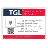 2.20 Ct. Yellowish Green Sapphire from Madagascar Scan Report