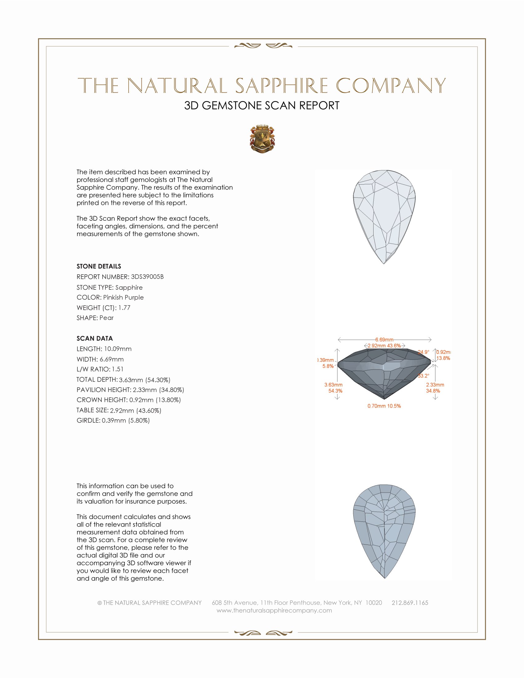 1.77 Ct. Pinkish Purple Sapphire from Madagascar