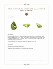 2.78 Ct. Yellowish Green Sapphire from Madagascar Appraisal