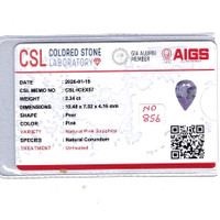 2.34 Ct. Pink Sapphire from Ceylon (Sri Lanka) Scan Report