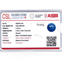 1.53 Ct. Blue Sapphire from Ceylon (Sri Lanka) Scan Report