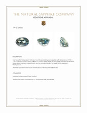 1.05 Ct. Bluish Green Sapphire from Madagascar Appraisal