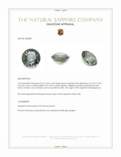 0.75 Ct. Green Sapphire from Madagascar Appraisal