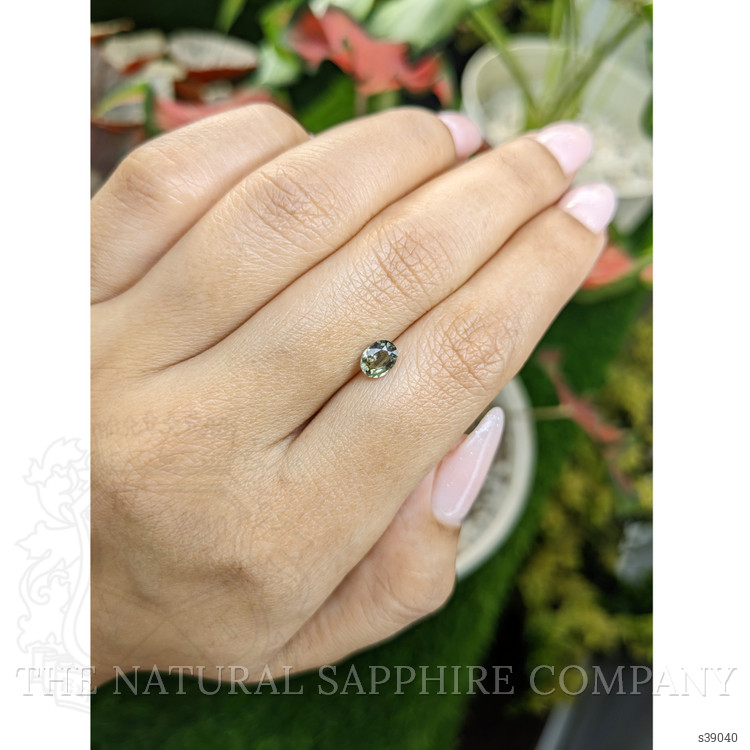 0.68 Ct. Brownish Green Sapphire from Ceylon (Sri Lanka)