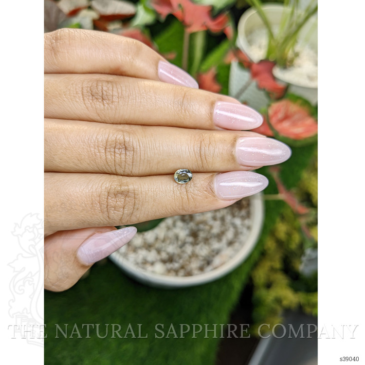 0.68 Ct. Brownish Green Sapphire from Ceylon (Sri Lanka)
