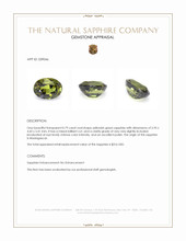 0.79 Ct. Yellowish Green Sapphire from Madagascar Appraisal