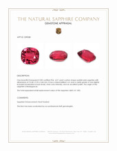 6.07 Ct. Reddish Pink Sapphire from Madagascar Appraisal