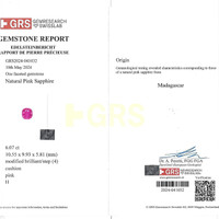 6.07 Ct. Reddish Pink Sapphire from Madagascar Scan Report