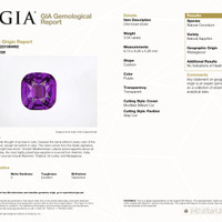 3.54 Ct. Purple Sapphire from Madagascar Scan Report