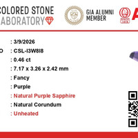 0.44 Ct. Purple Sapphire from Ceylon (Sri Lanka) Scan Report