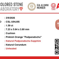 1.59 Ct. Padparadscha Sapphire from Ceylon (Sri Lanka) Scan Report