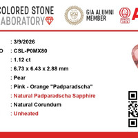 1.13 Ct. Padparadscha Sapphire from Ceylon (Sri Lanka) Scan Report