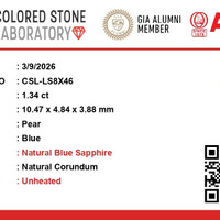 1.33 Ct. Blue Sapphire from Ceylon (Sri Lanka) Scan Report