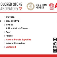 1.03 Ct. Purple Sapphire from Ceylon (Sri Lanka) Scan Report