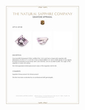 0.43 Ct. Pink Sapphire from Ceylon (Sri Lanka) Appraisal