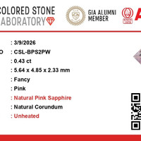 0.43 Ct. Pink Sapphire from Ceylon (Sri Lanka) Scan Report