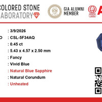 0.45 Ct. Blue Sapphire from Ceylon (Sri Lanka) Scan Report