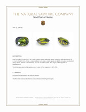 1.46 Ct. Yellowish Green Sapphire from Madagascar Appraisal
