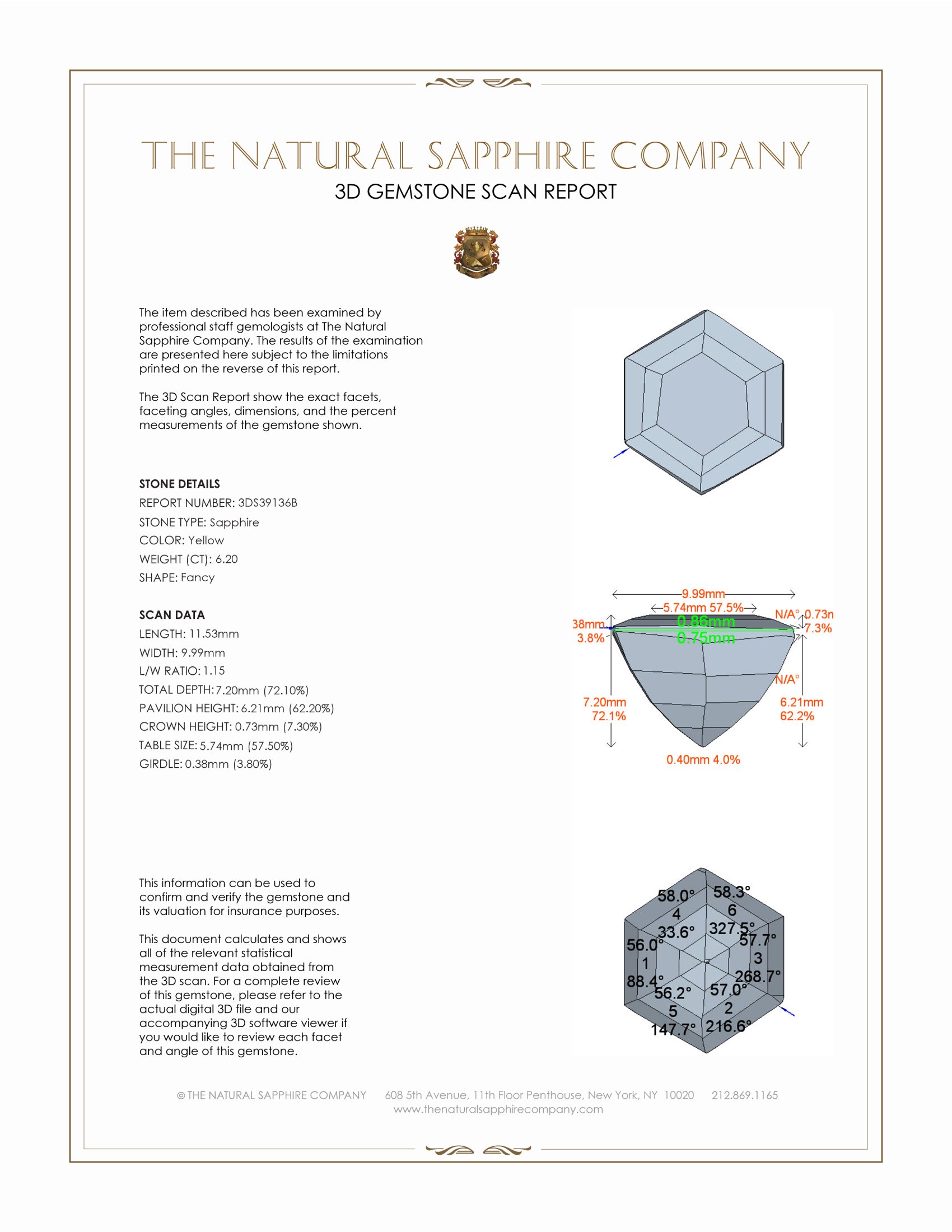 6.20 Ct. Yellow Sapphire from Ceylon (Sri Lanka)