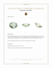 1.25 Ct. Green Sapphire from Montana Appraisal