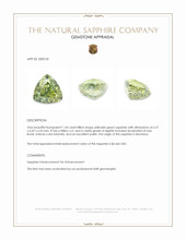 1.54 Ct. Yellowish Green Sapphire from Montana Appraisal