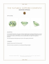 1.50 Ct. Yellowish Green Sapphire from Montana Appraisal