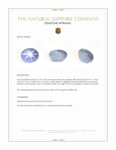 5.33 Ct. Blue Star Sapphire from Ceylon (Sri Lanka) Appraisal