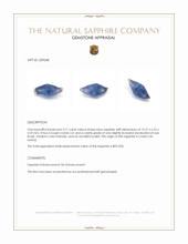 3.71 Ct. Blue Sapphire Crystal from Ceylon (Sri Lanka) Appraisal