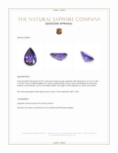 0.59 Ct. Purple Sapphire from Ceylon (Sri Lanka) Appraisal