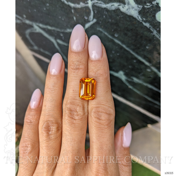 10.08 Ct. Yellowish Orange Sapphire from Ceylon (Sri Lanka)