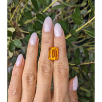 10.08 Ct. Yellowish Orange Sapphire from Ceylon (Sri Lanka) Life Style