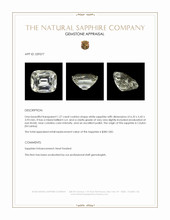 1.27 Ct. White Sapphire from Ceylon (Sri Lanka) Appraisal