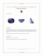 3.61 Ct. Blue Sapphire from Ceylon (Sri Lanka) Appraisal