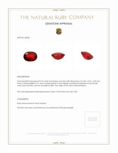 0.74 Ct. Ruby from Mozambique Appraisal
