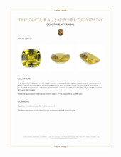 2.21 Ct. Yellowish Green Sapphire from Ceylon (Sri Lanka) Appraisal