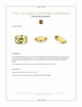 1.92 Ct. Yellow Sapphire from Ceylon (Sri Lanka) Appraisal