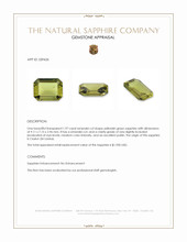 1.97 Ct. Yellowish Green Sapphire from Ceylon (Sri Lanka) Appraisal