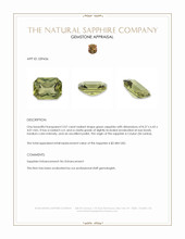 2.07 Ct. Green Sapphire from Ceylon (Sri Lanka) Appraisal