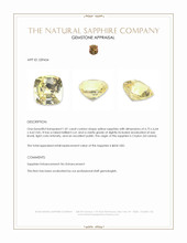 1.81 Ct. Yellow Sapphire from Ceylon (Sri Lanka) Appraisal