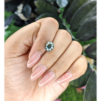 2.60 Ct. Bluish Green Sapphire from Tanzania Life Style