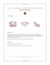 1.25 Ct. Purplish Pink Sapphire from Madagascar Appraisal