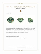 2.22 Ct. Bluish Green Sapphire from Tanzania Appraisal