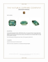 2.55 Ct. Bluish Green Sapphire from Tanzania Appraisal